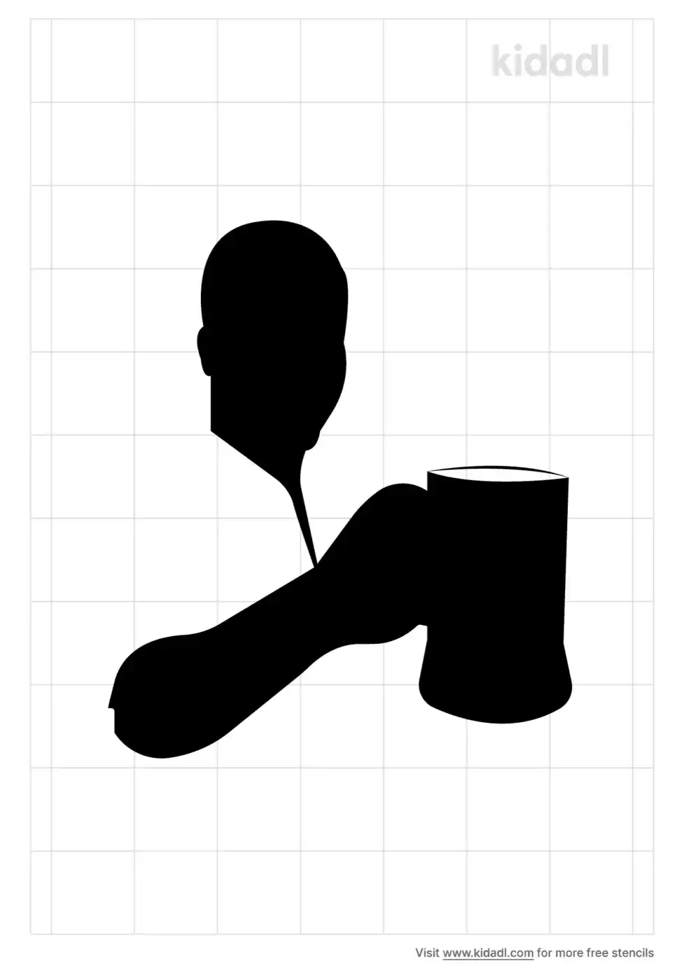 Man Holding Beer Stencil