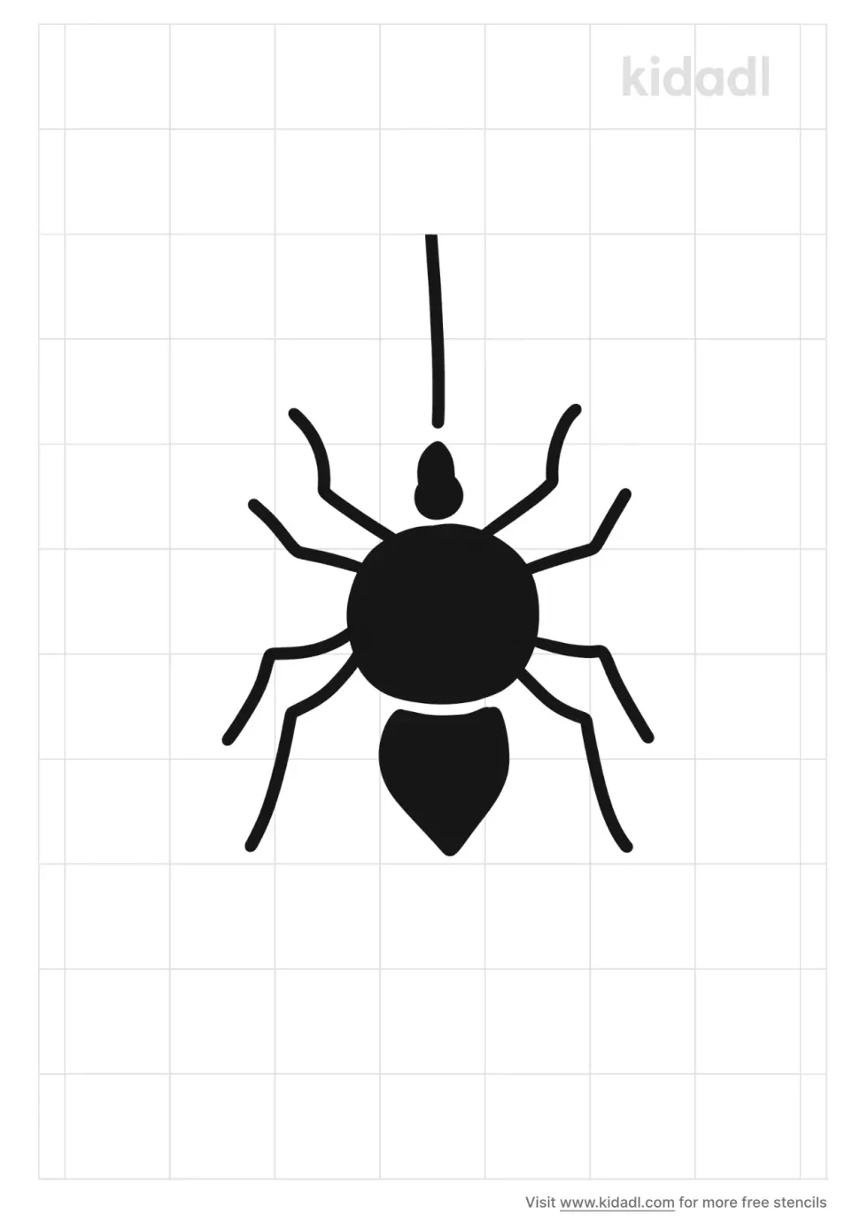 Spider On A String Stencil