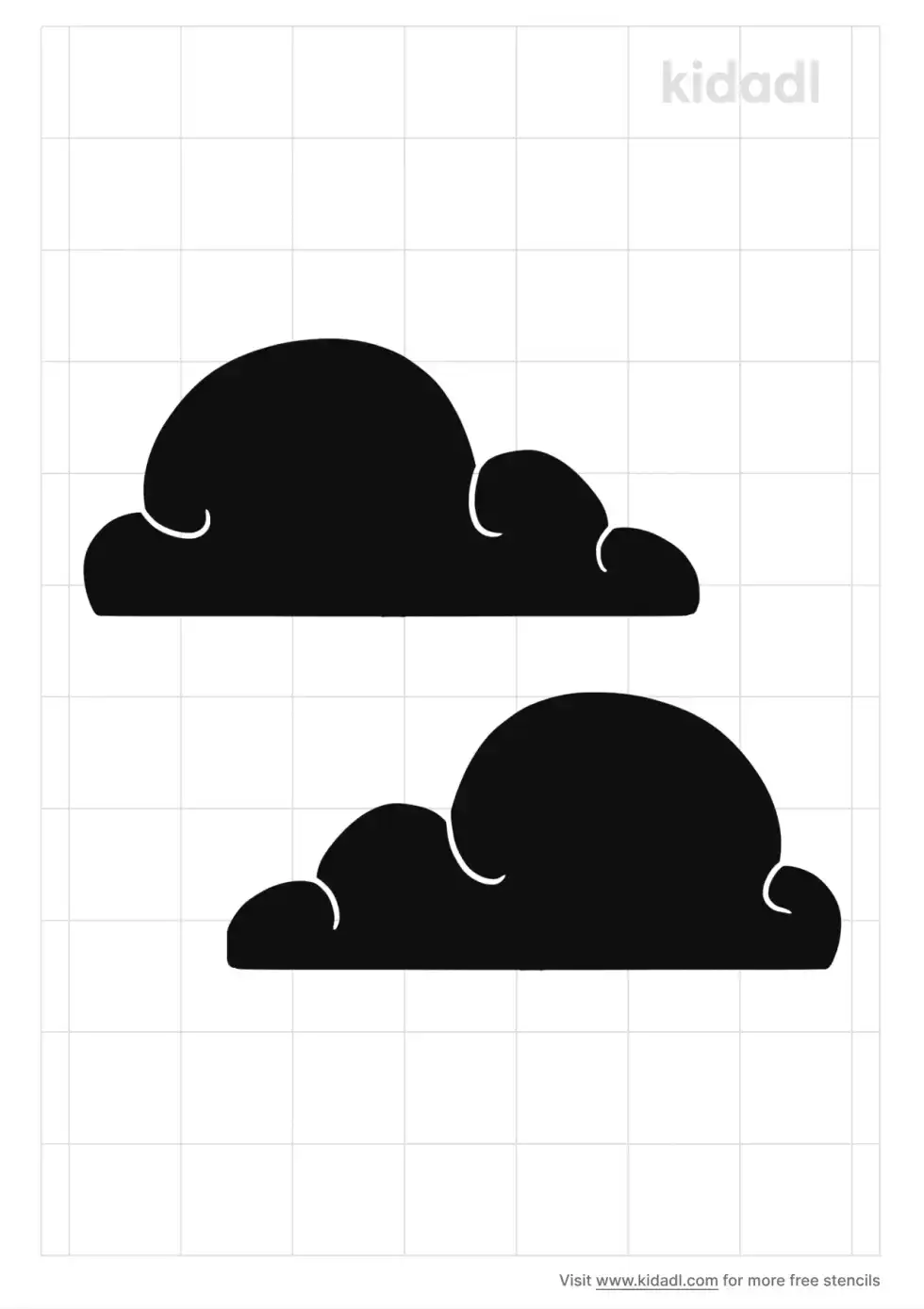 Abstract Clouds Tattoo Stencil