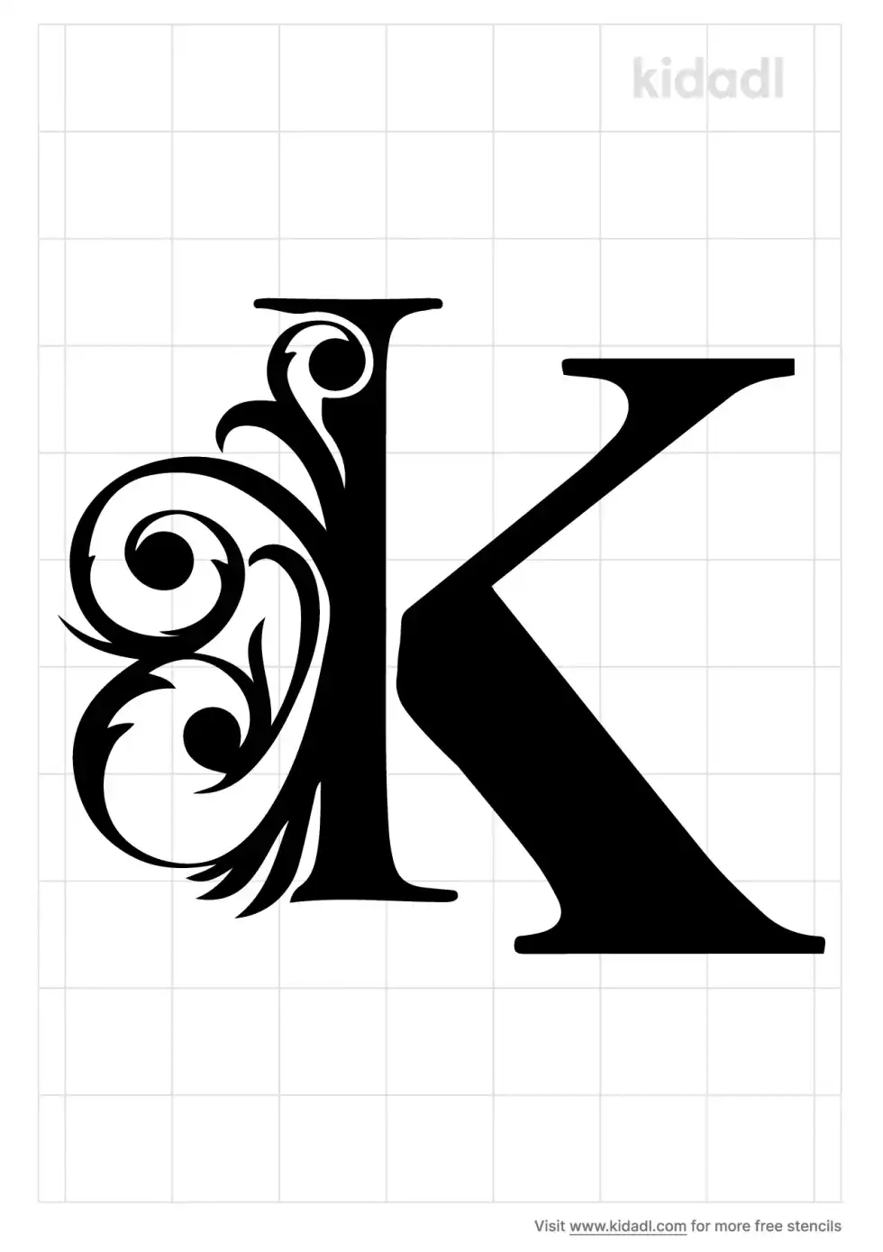 K Decorative Stencil