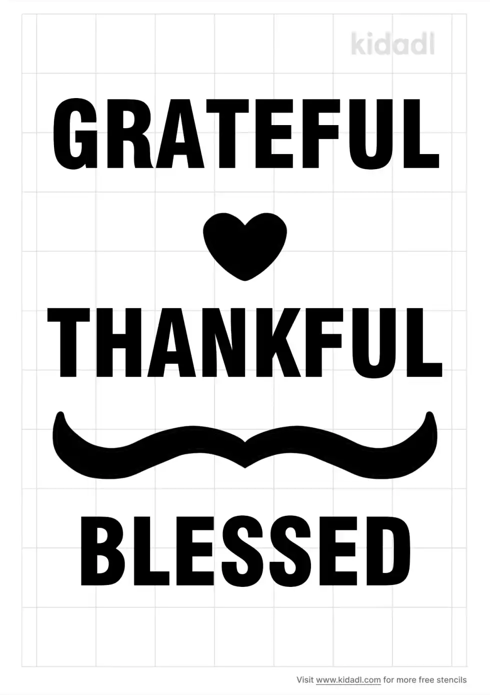 Grateful Thankful Blessed Stencil