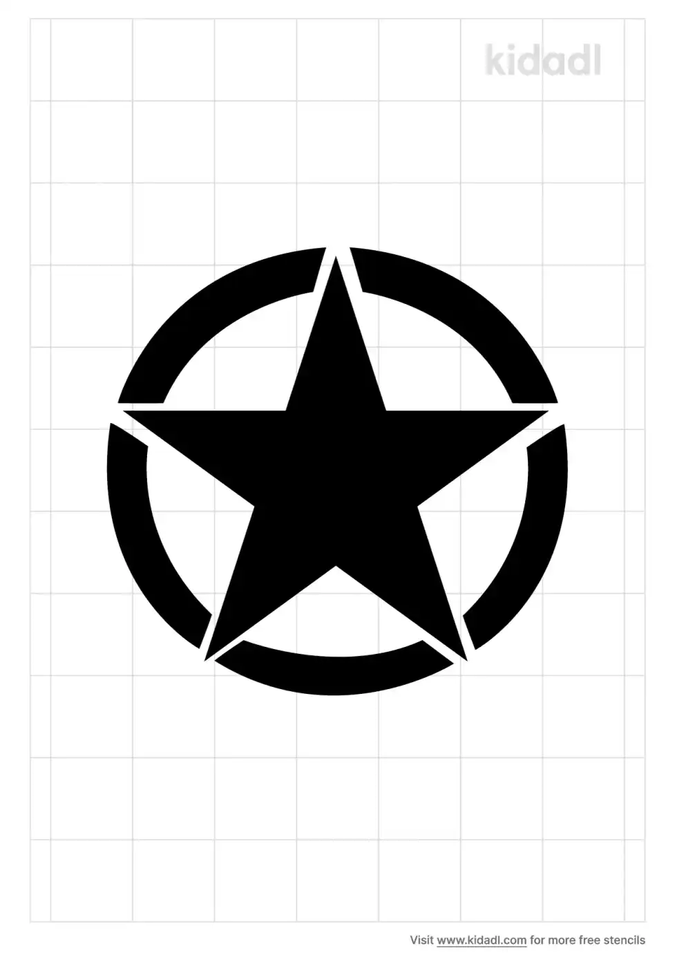 Army Jeep Star Stencil