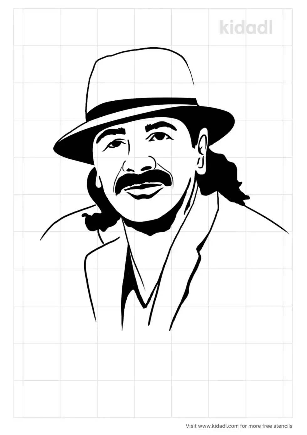Carlos Santana Stencil
