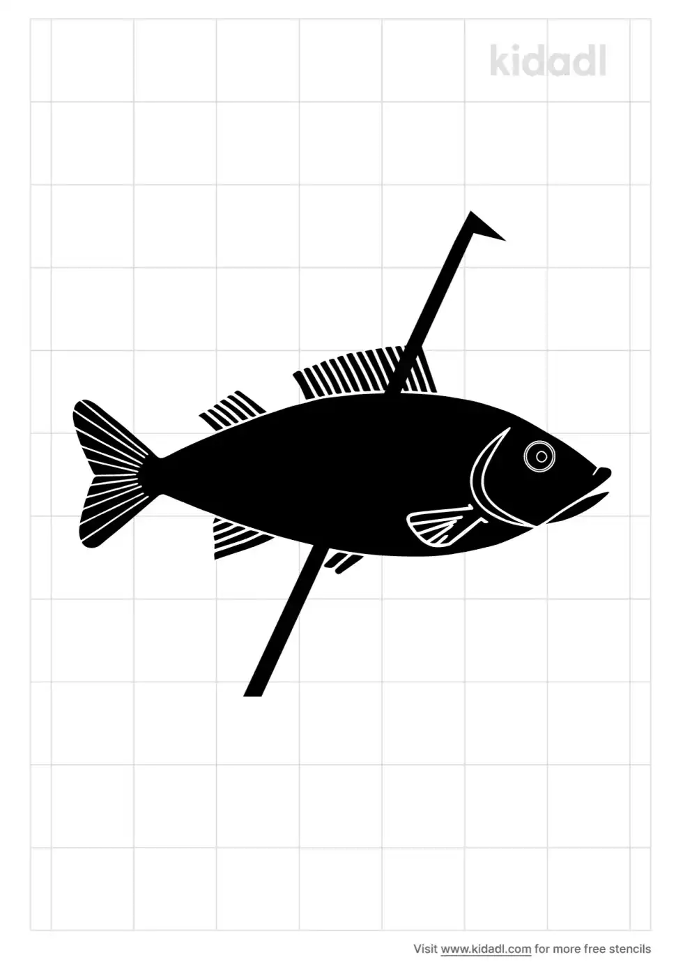 Fish With Arrow Through It Stencil