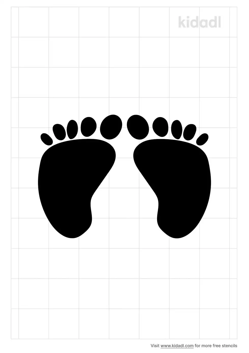 Baby Footprints Stencil