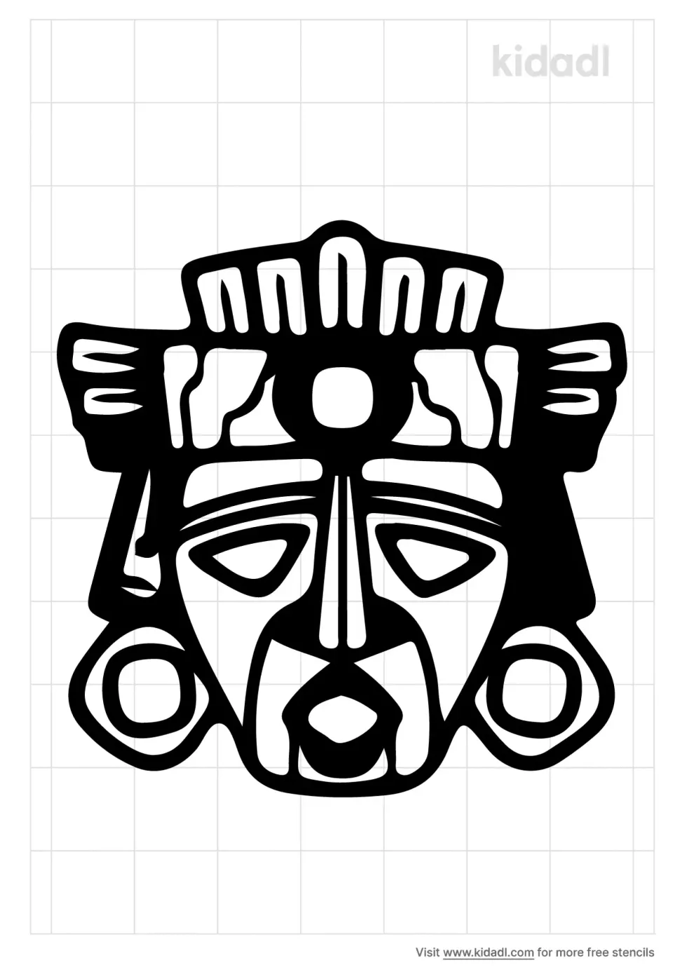 Aztec Face Stencil