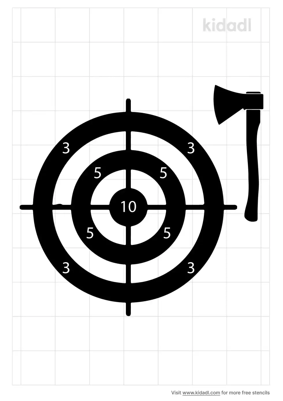 Axe Throwing Target Stencil