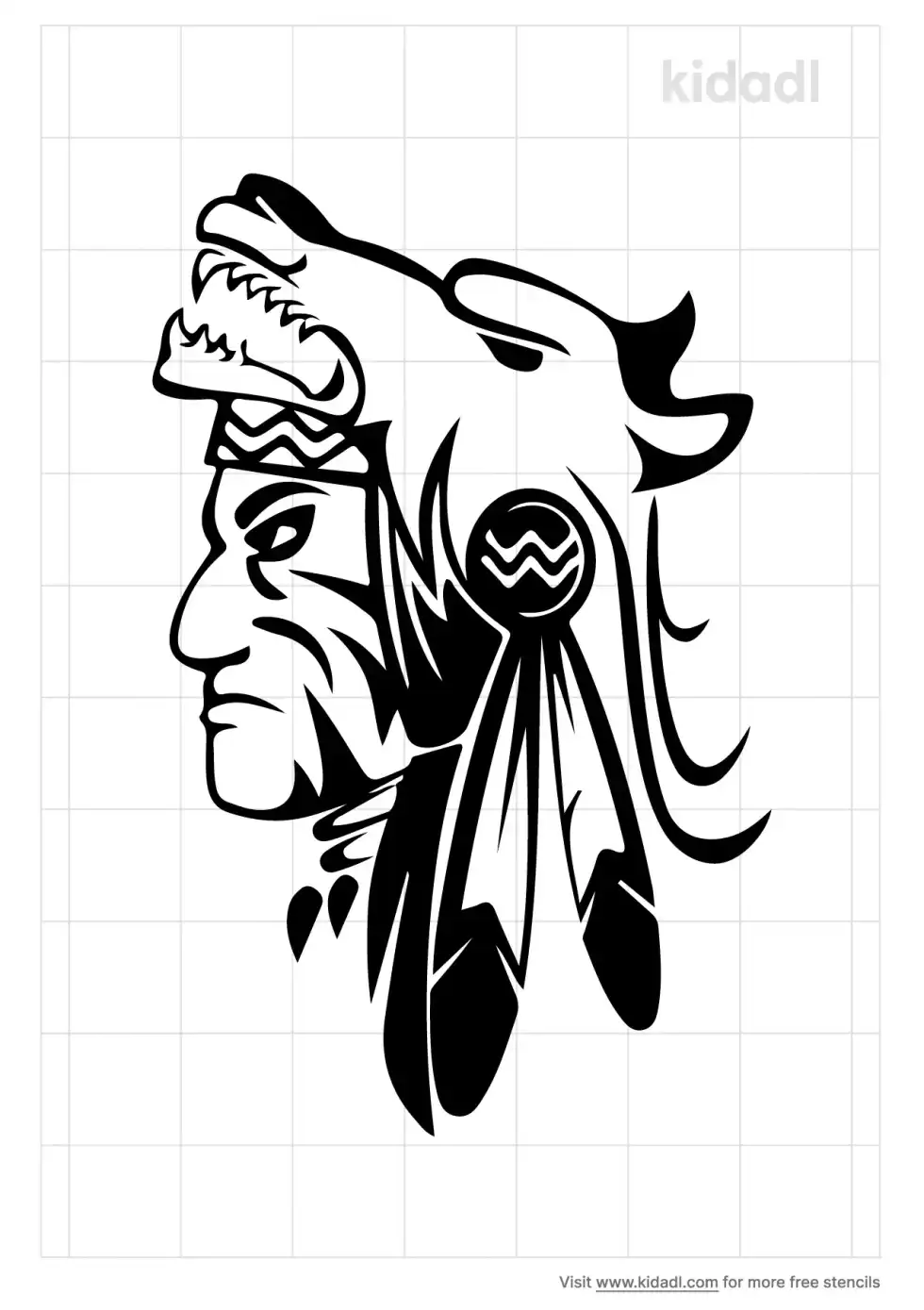 Aztec Warrior And Princess Stencil