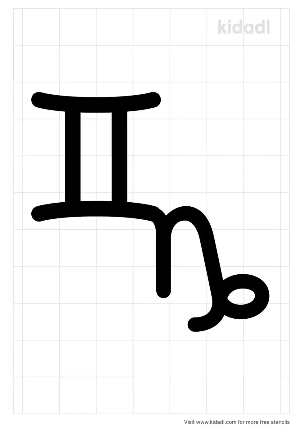 Gemini Capricorn Stencil