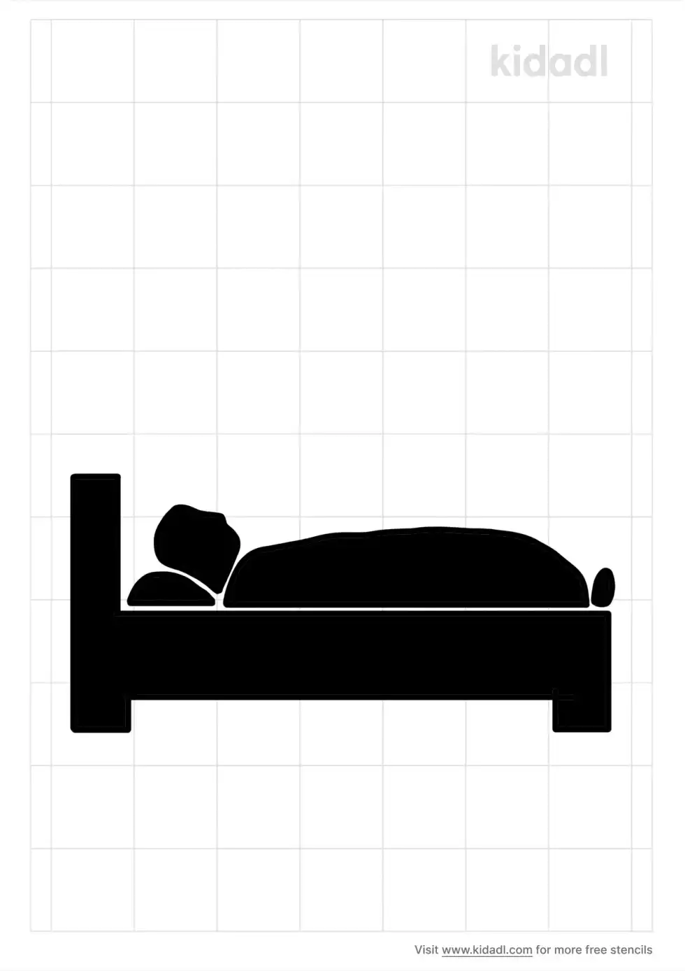 Guy Sleeping In Bed Stencil