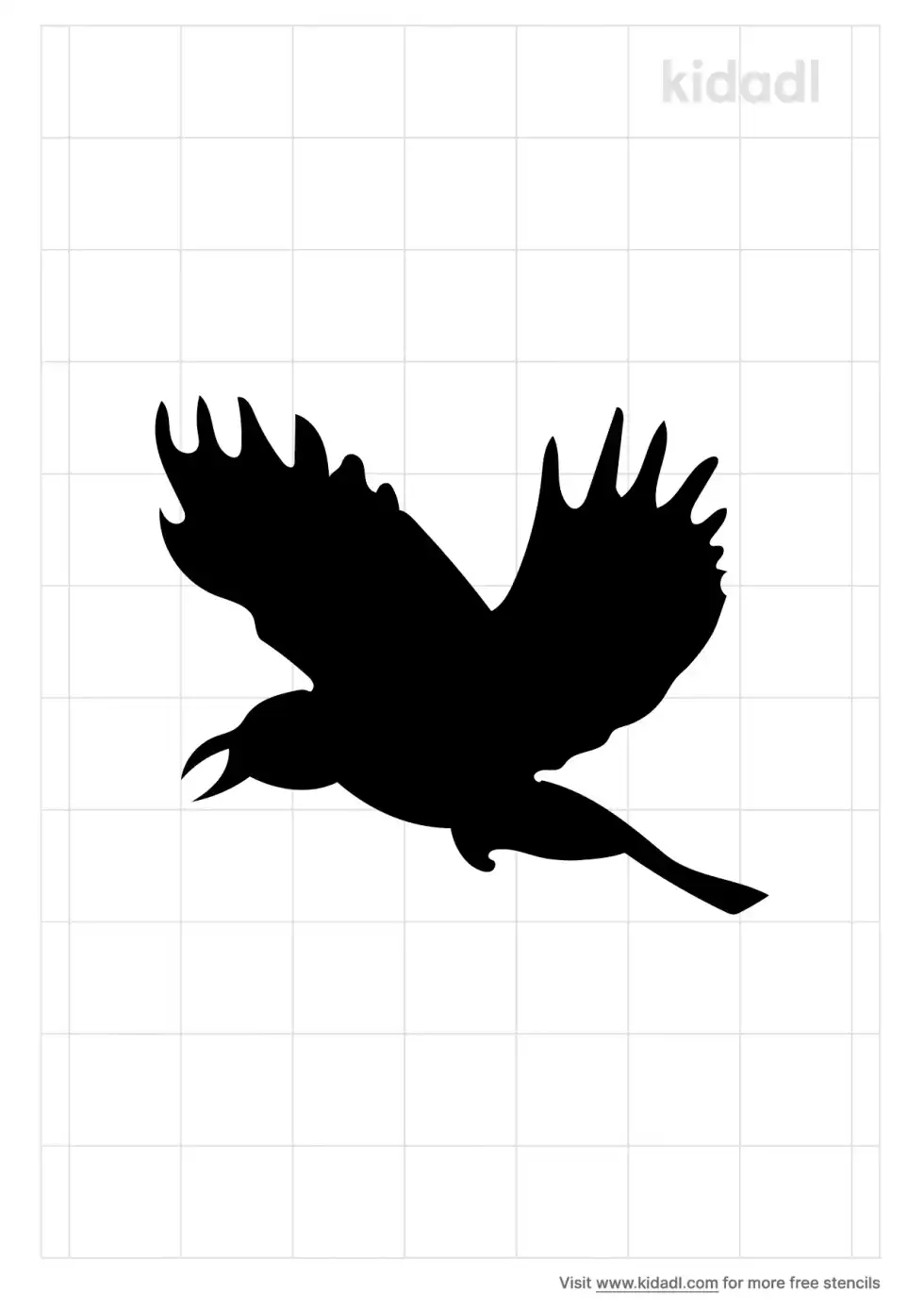 Crow Flying Stencil