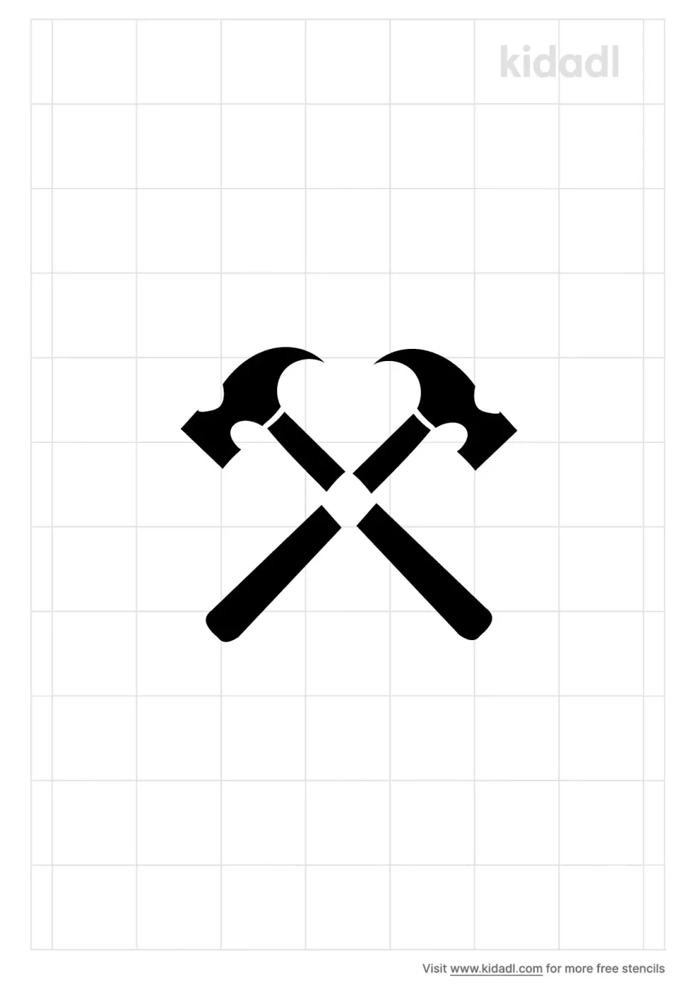 Crossed Hammers Stencil