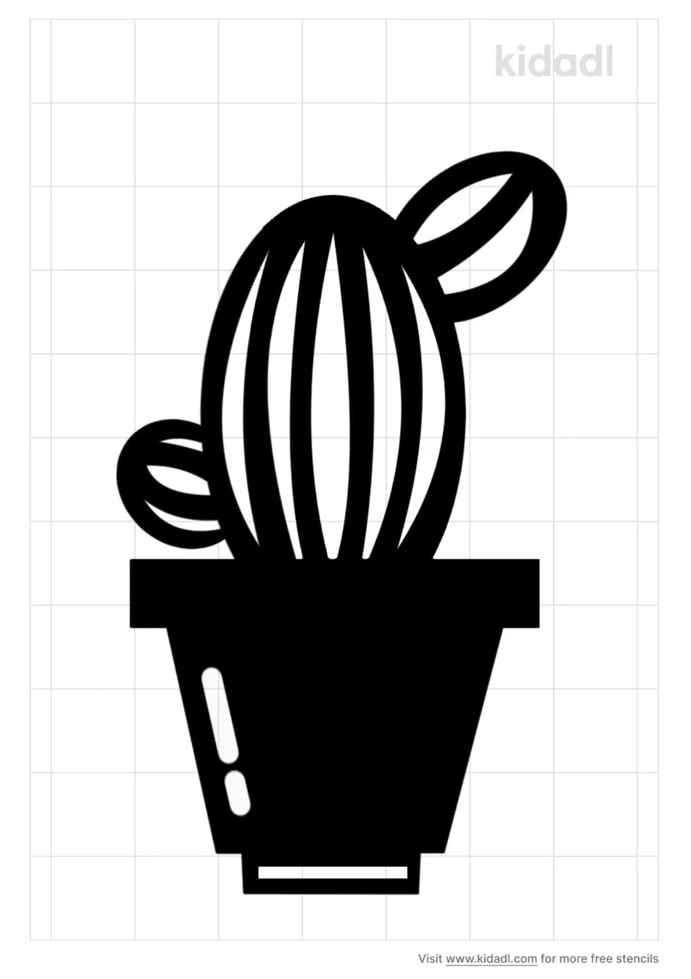 Cactus In A Pot Stencil