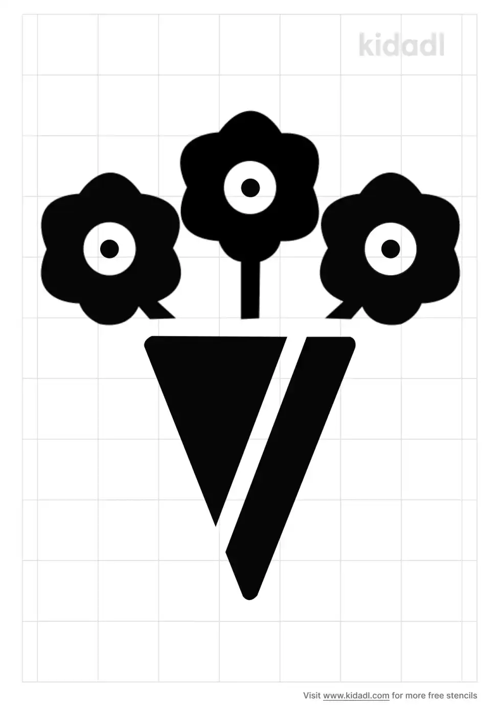 Bouquet Simple Stencil