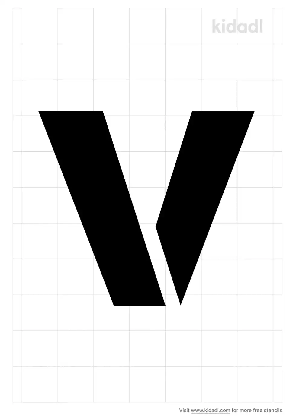 Block Letter V Stencil