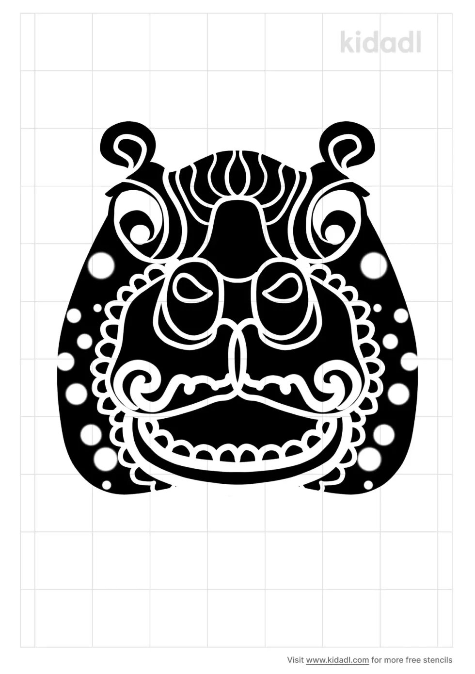 Patterned Hippo Stencil