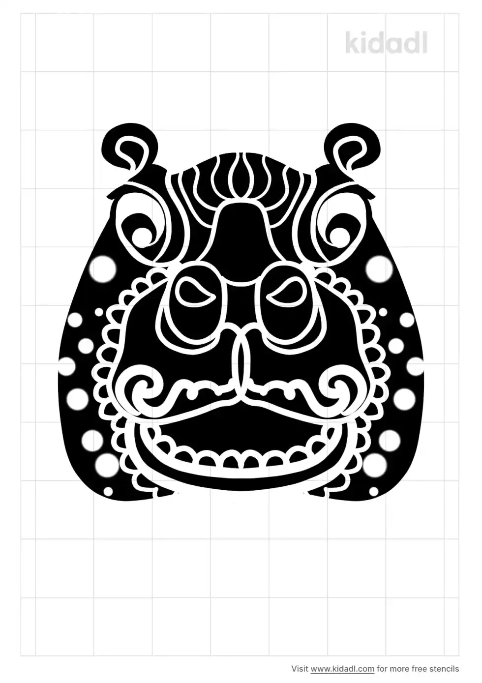 Patterned Hippo Stencil