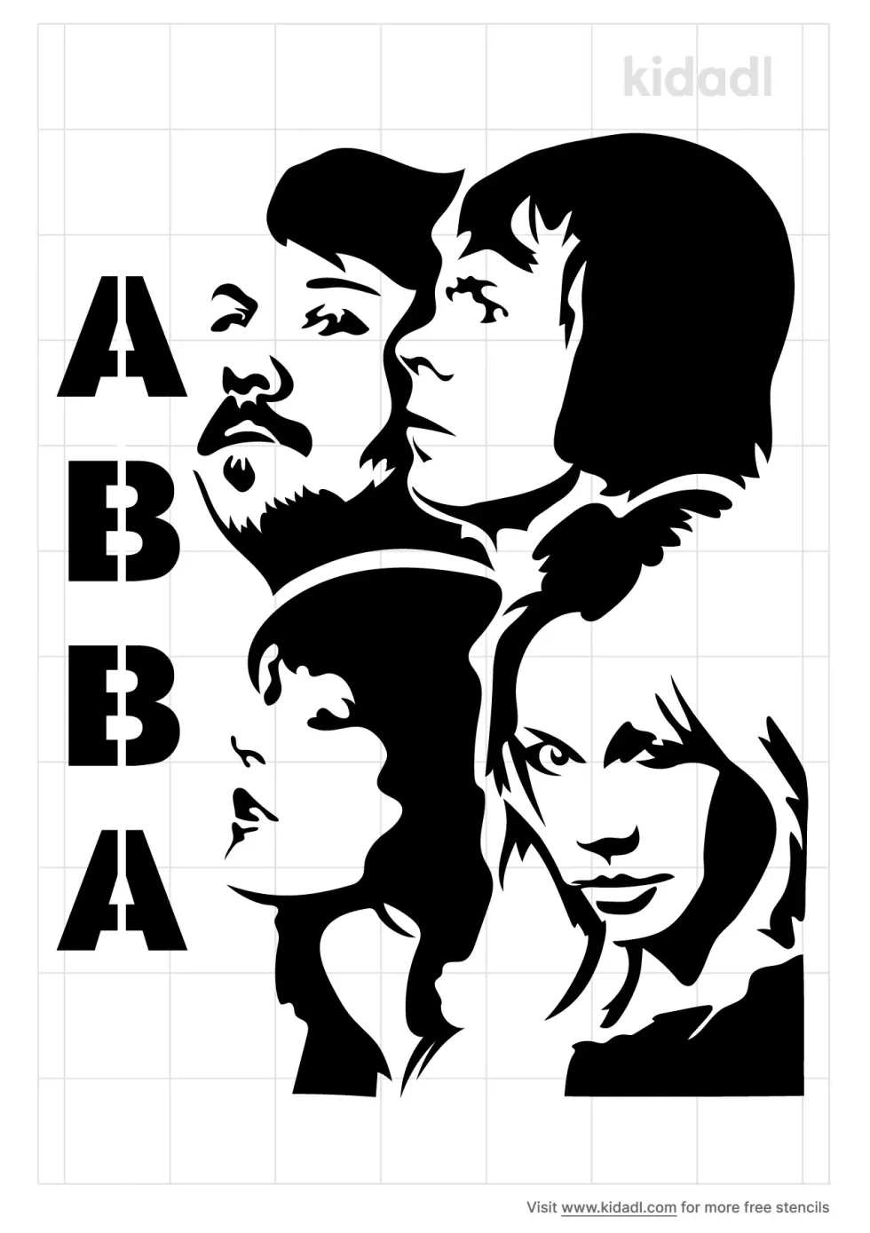 ABBA Band Stencil