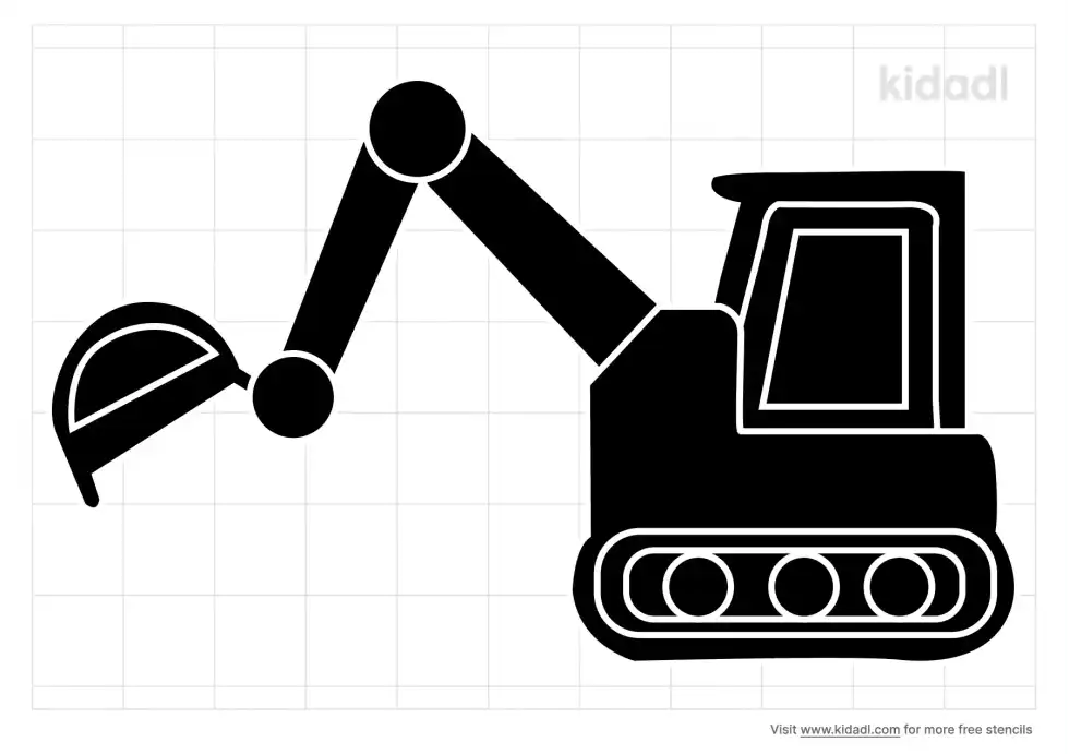 Digger Truck Stencil
