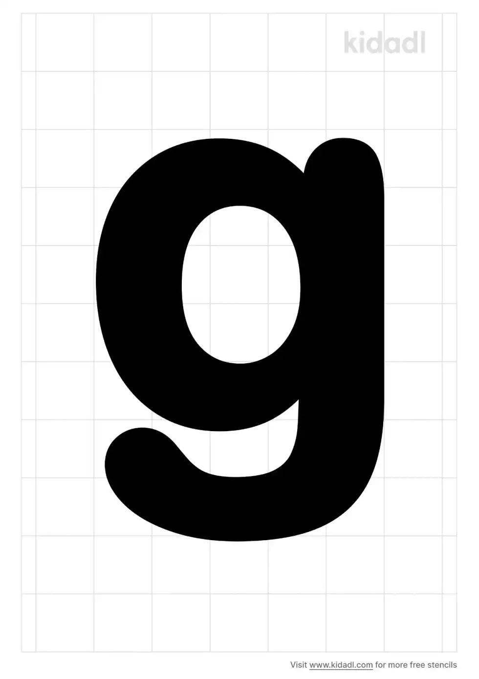 Alphabet Letters Lower Case G Stencil
