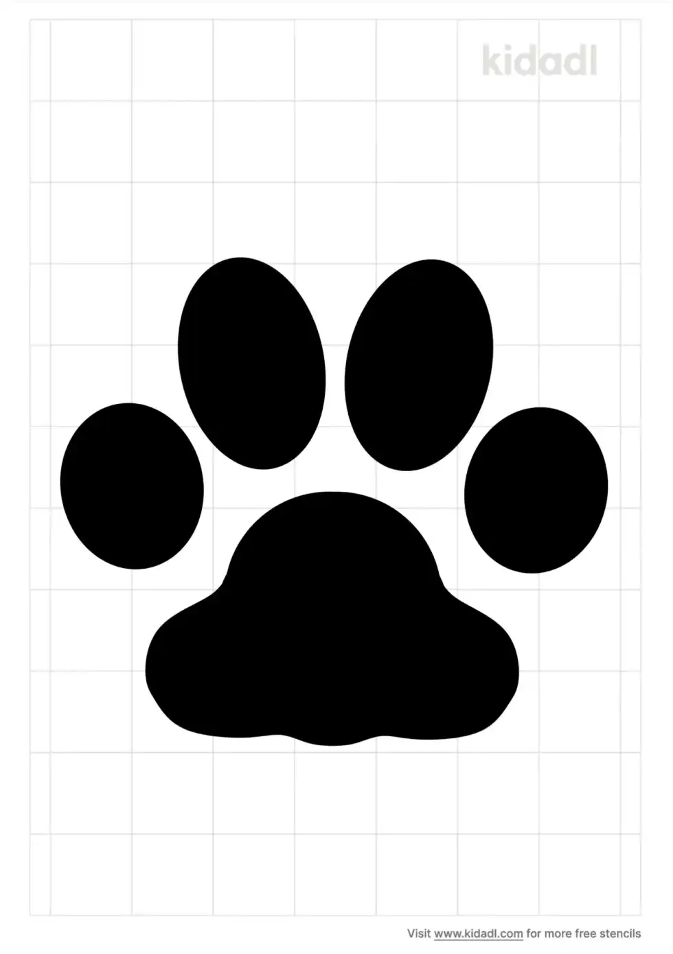 Bulldog Paw Print Stencil