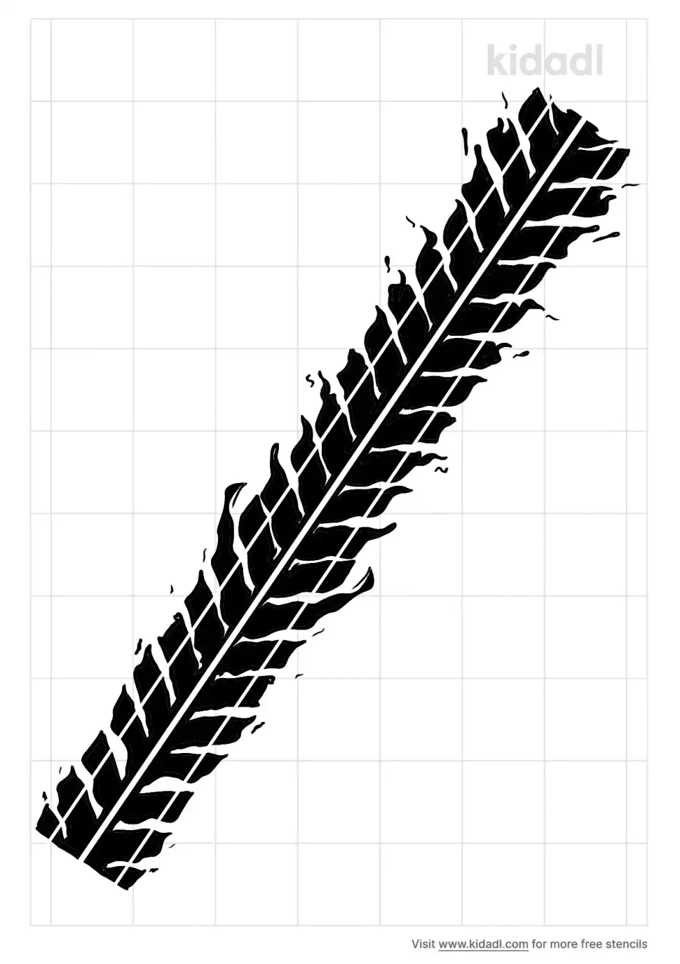 Burning Tire Tracks Stencil