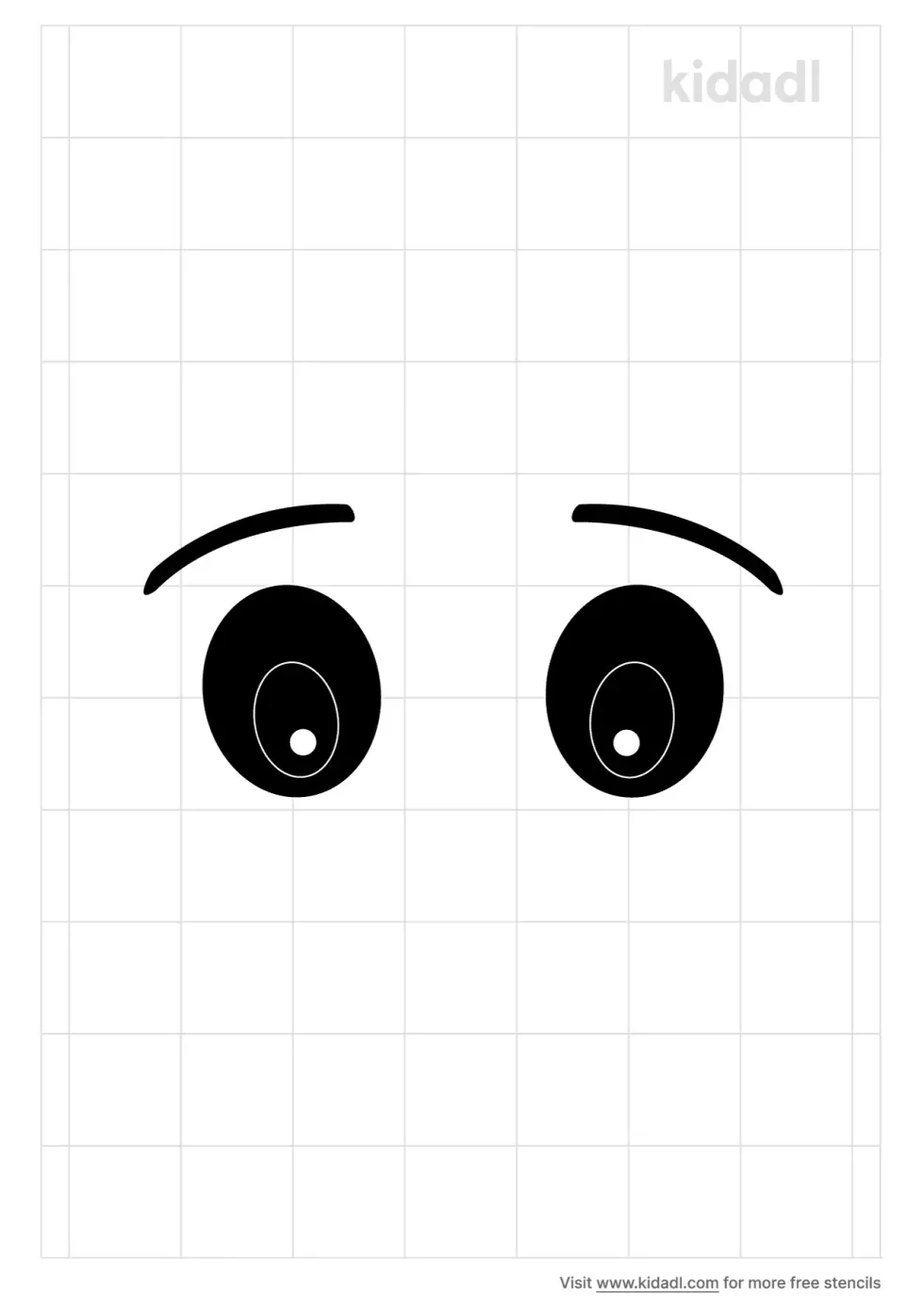 Cartoon Eyes Stencil