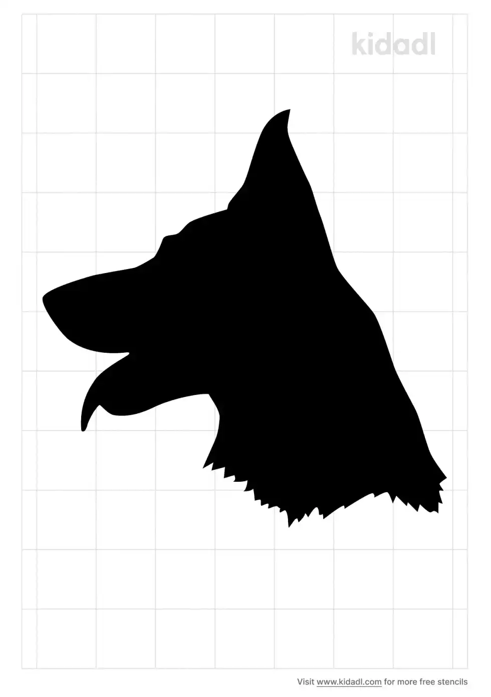 Dog Head Side Profile Stencil