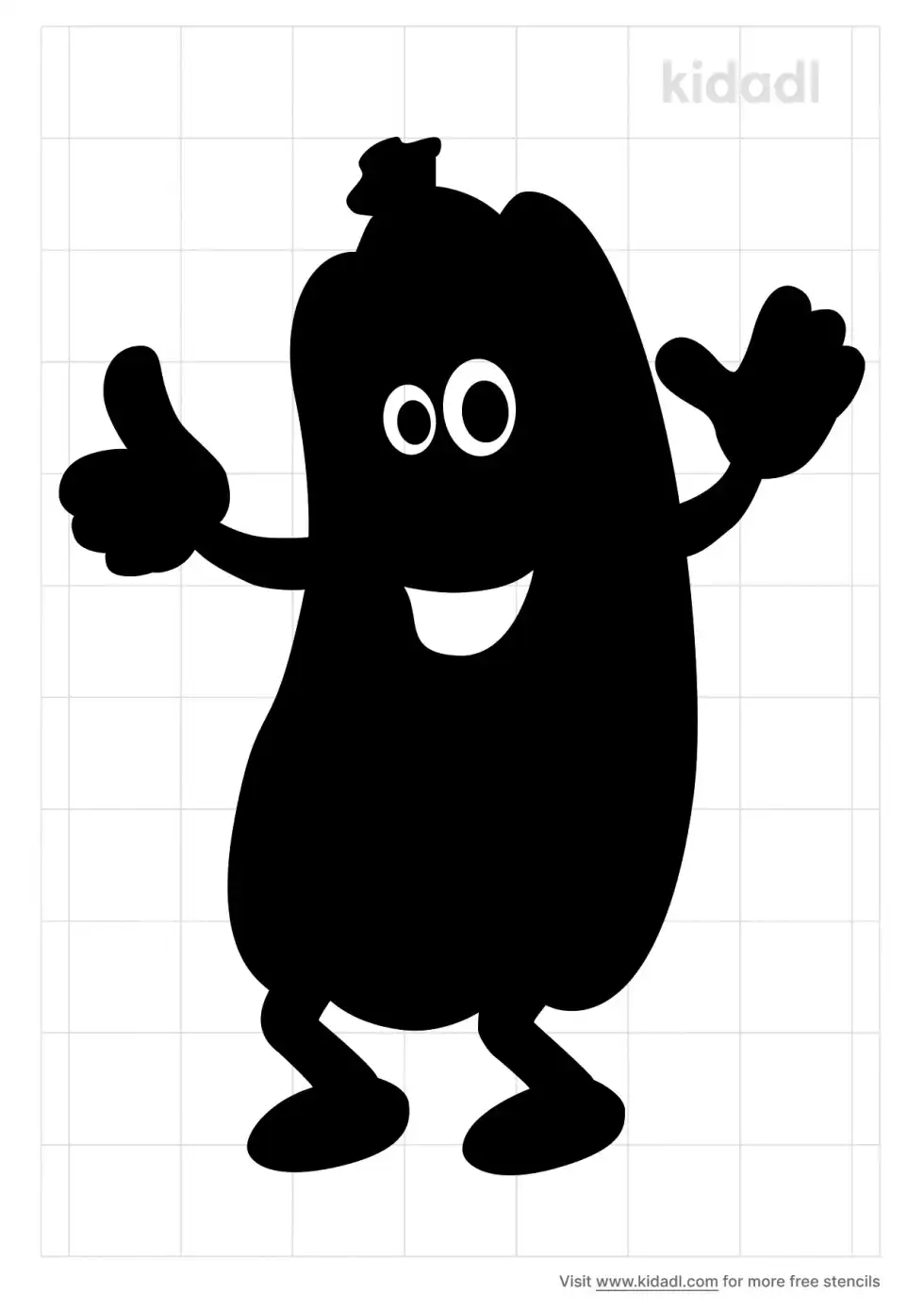 Cartoon Hot Dog Stencil