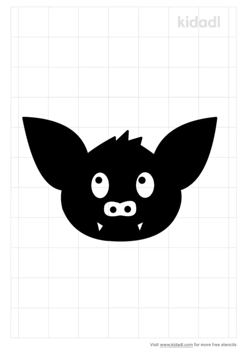 Bat Face Stencil