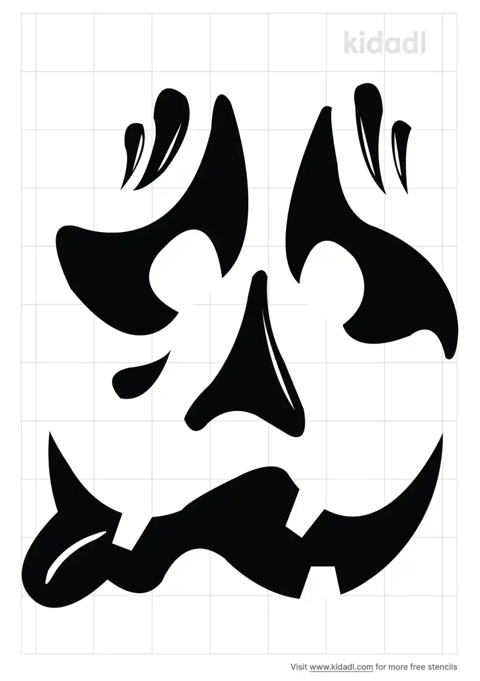 Halloween Goofy Face Stencil