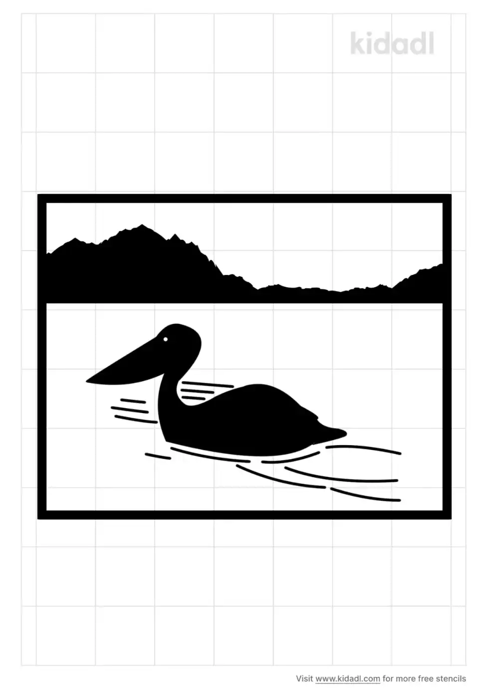 Pelican Water Drawings Stencil