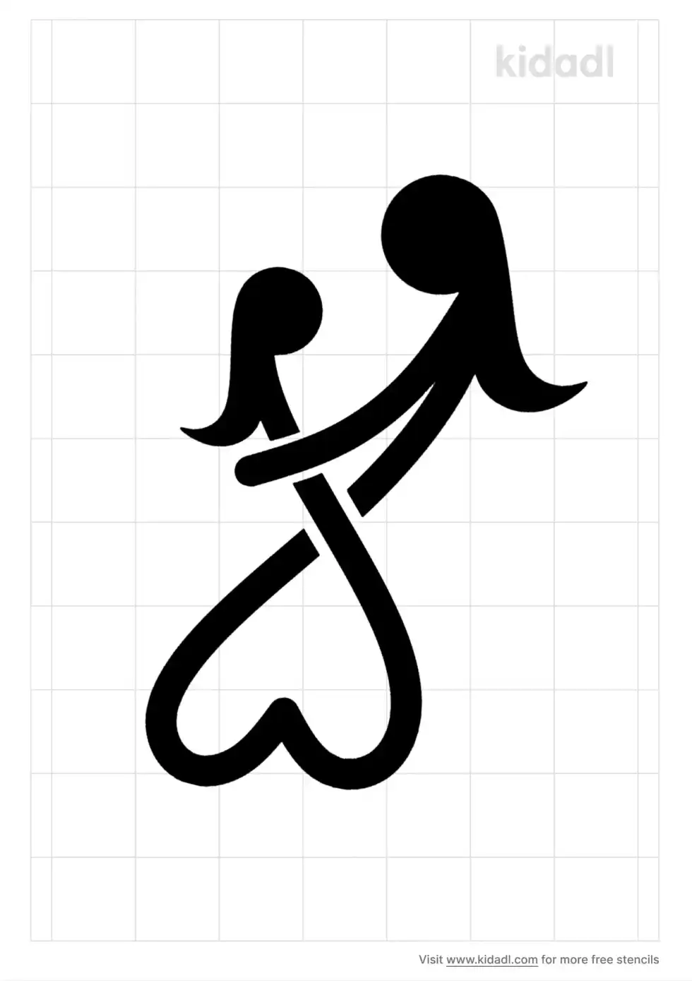 Mother Child Infinity Stencil