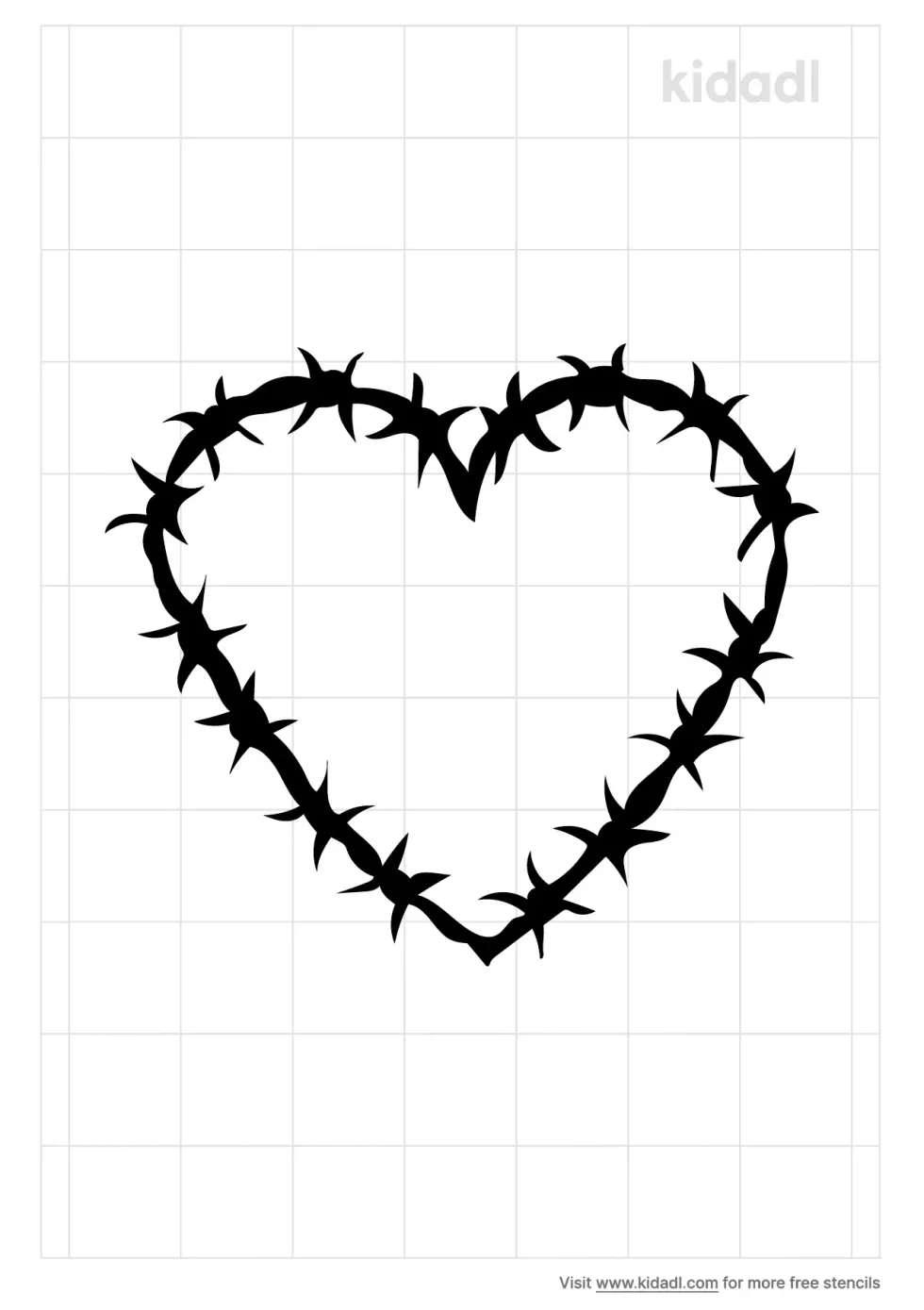 Barbed Wire Heart Stencil