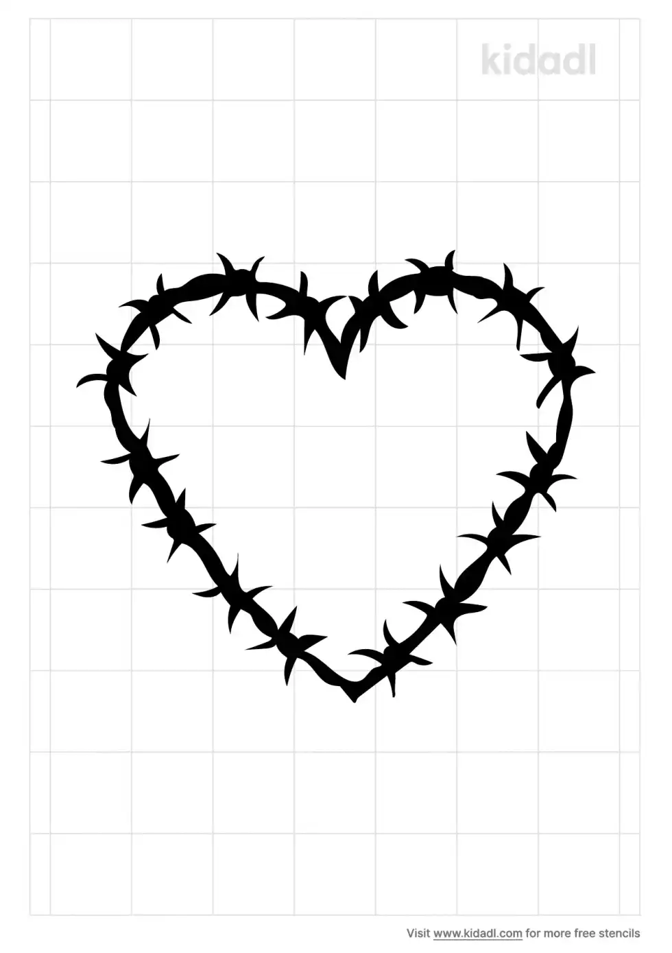 Barbed Wire Heart Stencil