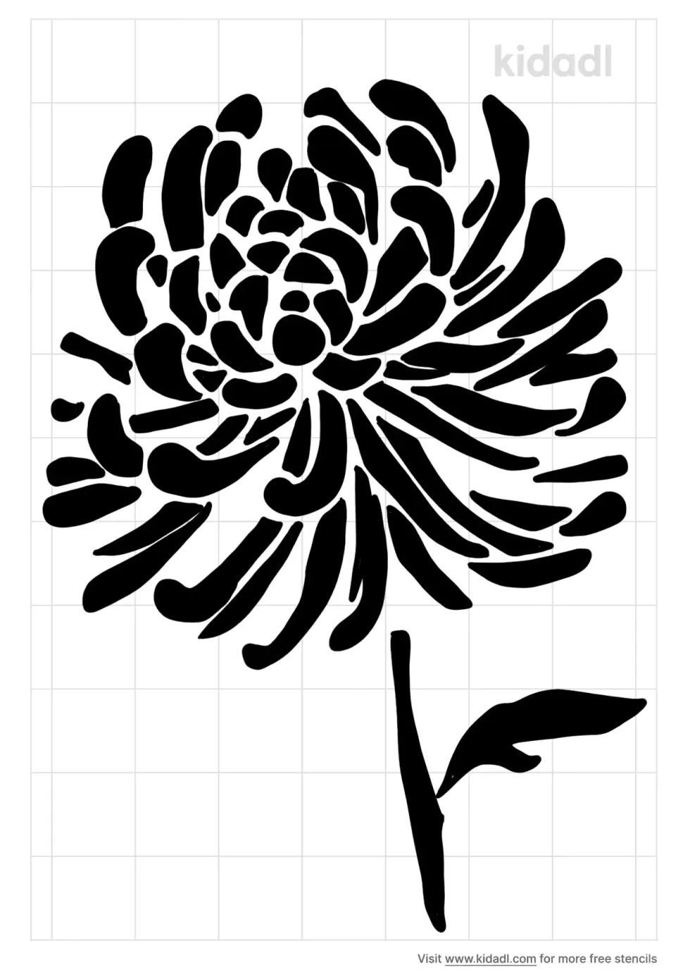 Spider Chrysanthemum Stencil