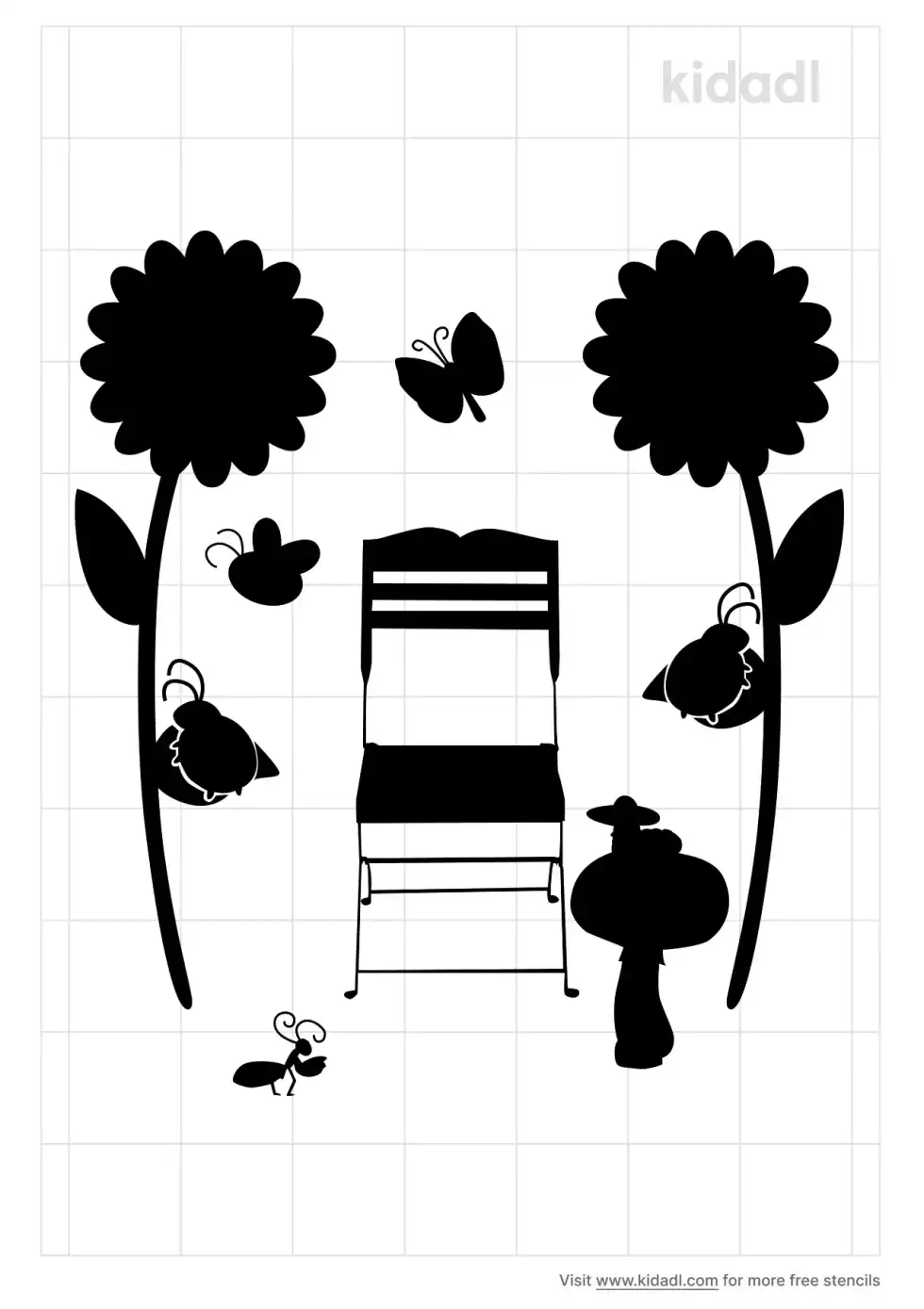 Bugs And Blossoms Stencil