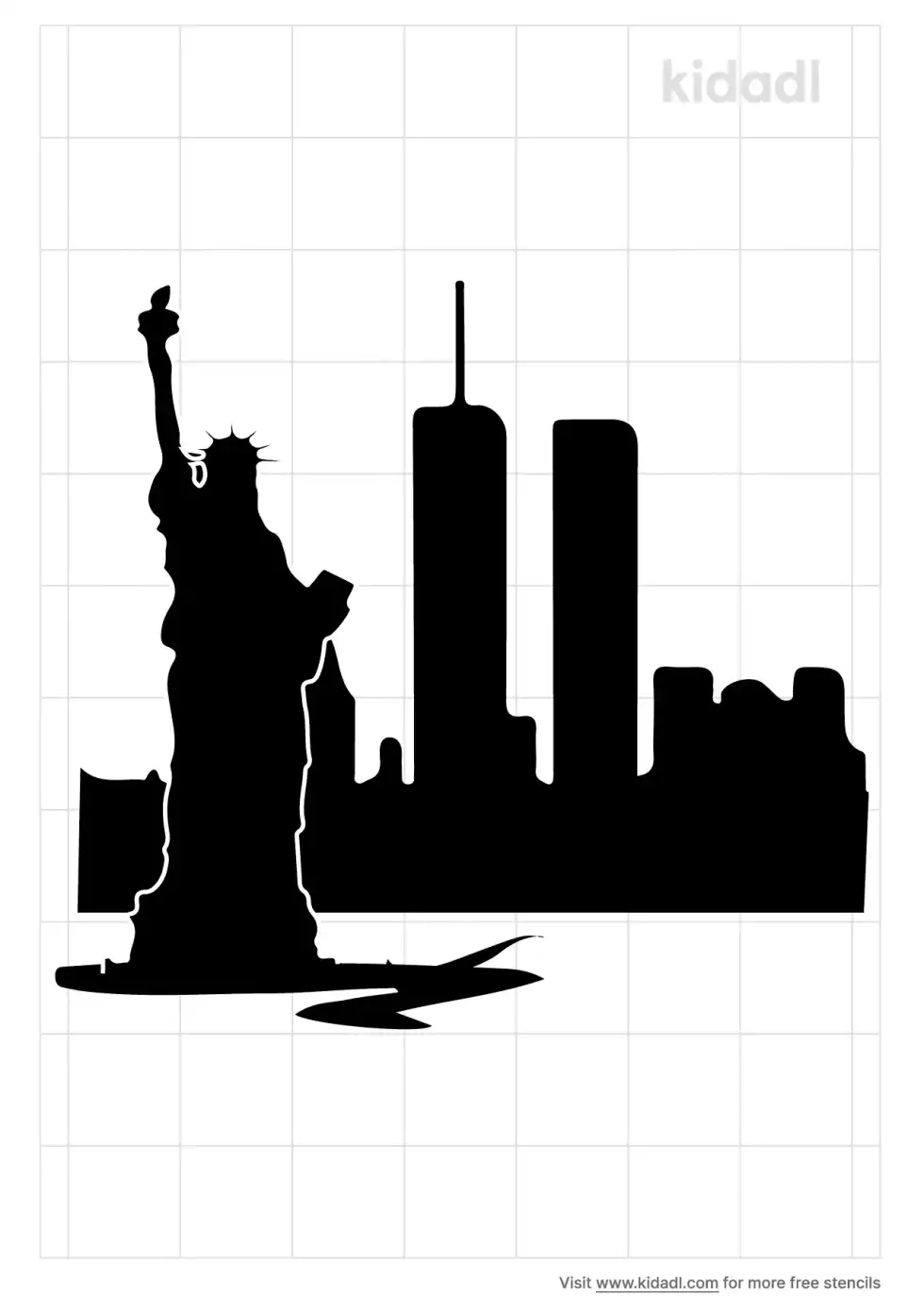 New York Twin Towers Stencil