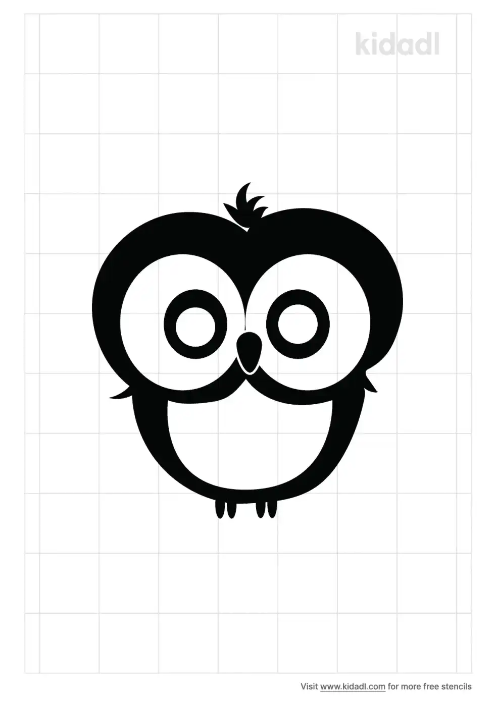 Cartoon Owl Stencil