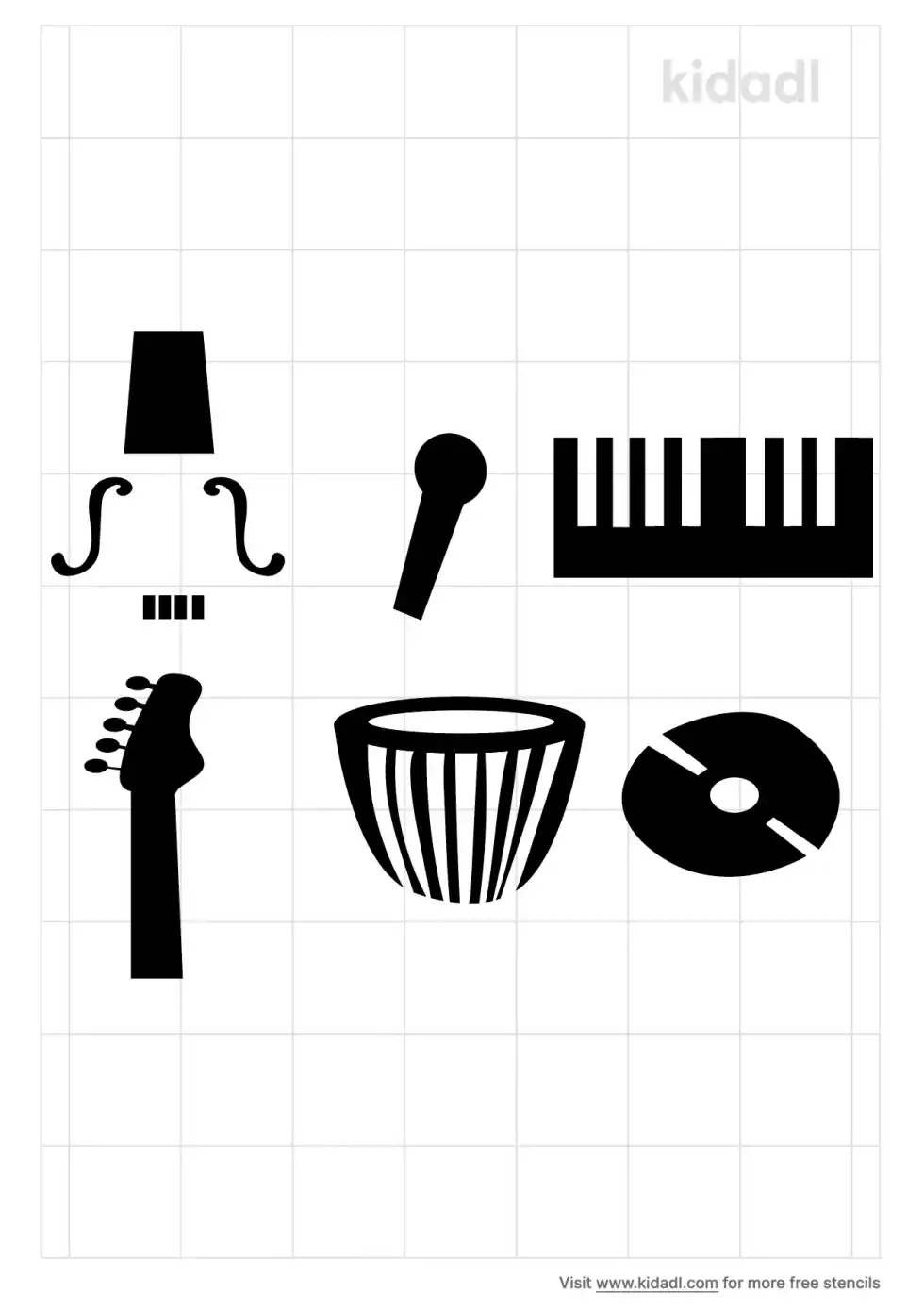 Musical Instruments Stencil