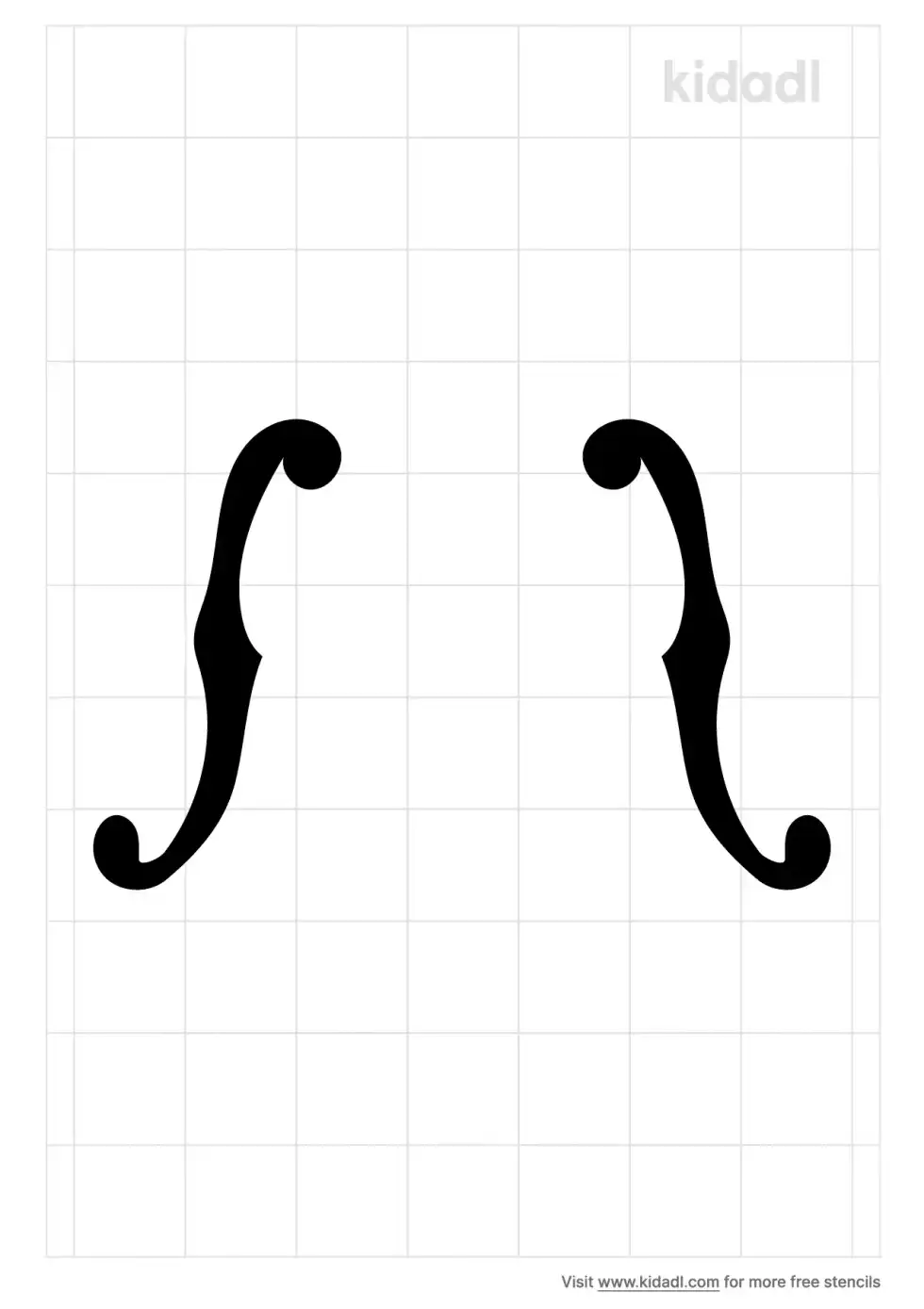 Archtop Guitar F Holes Stencil