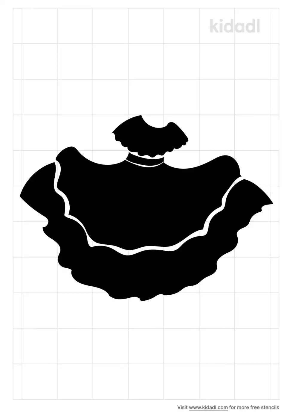 Mexican Dress For Girls Stencil