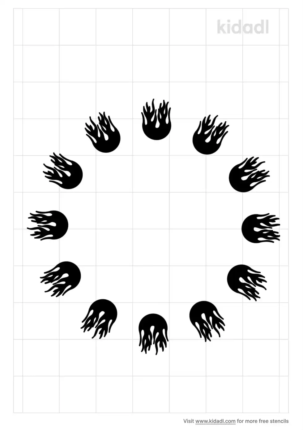 Circle Of Flames Stencil