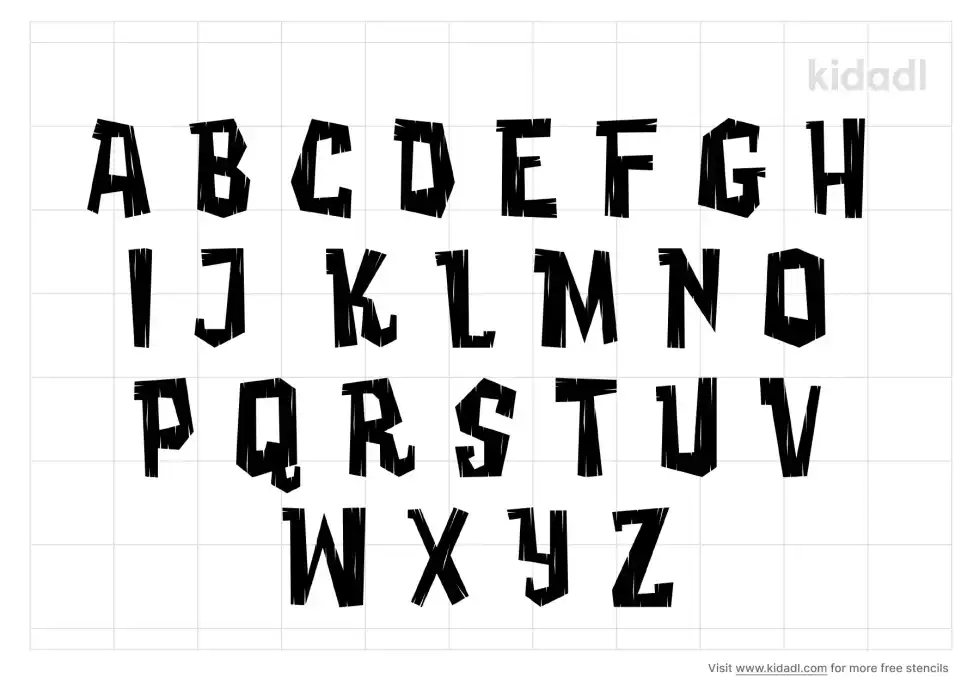 Log Cabin Alphabet Stencil