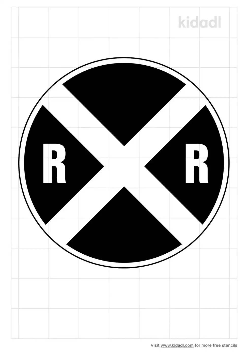 Railroad Crossing Sign Stencil