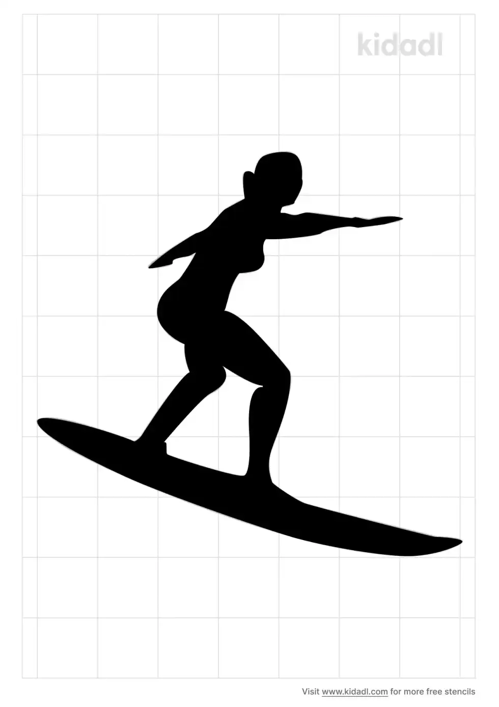 Surfer Girl Stencil