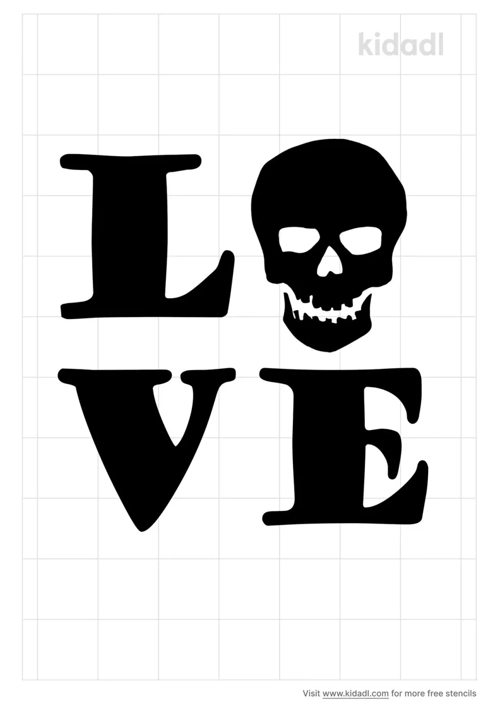 Skull Love Stencil