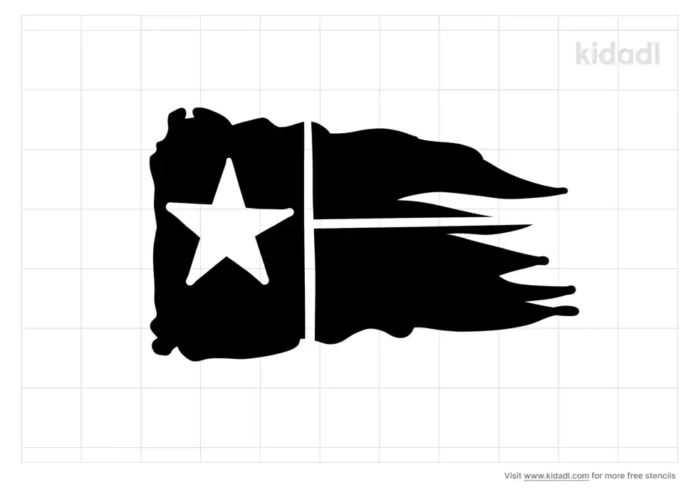 Tattered Texas Flag Stencil