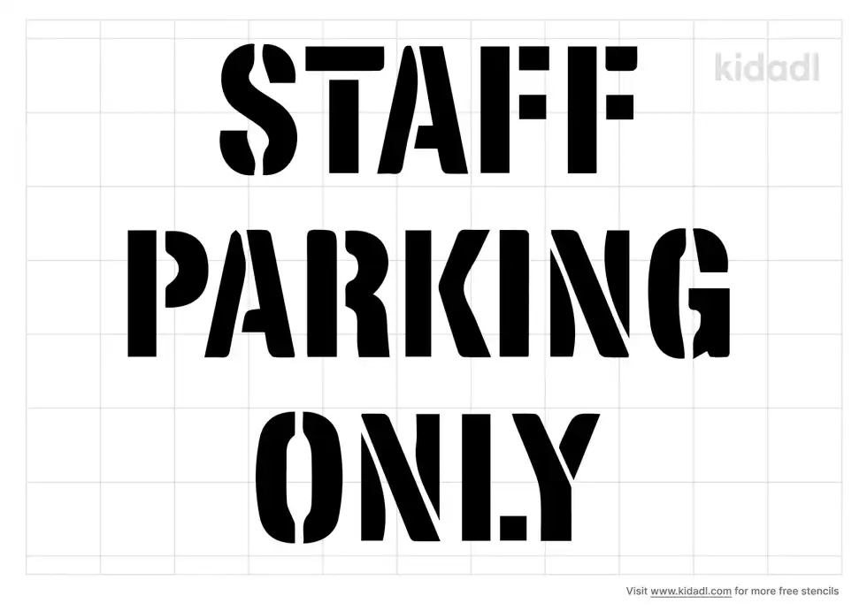 Staff Parking Only Stencil