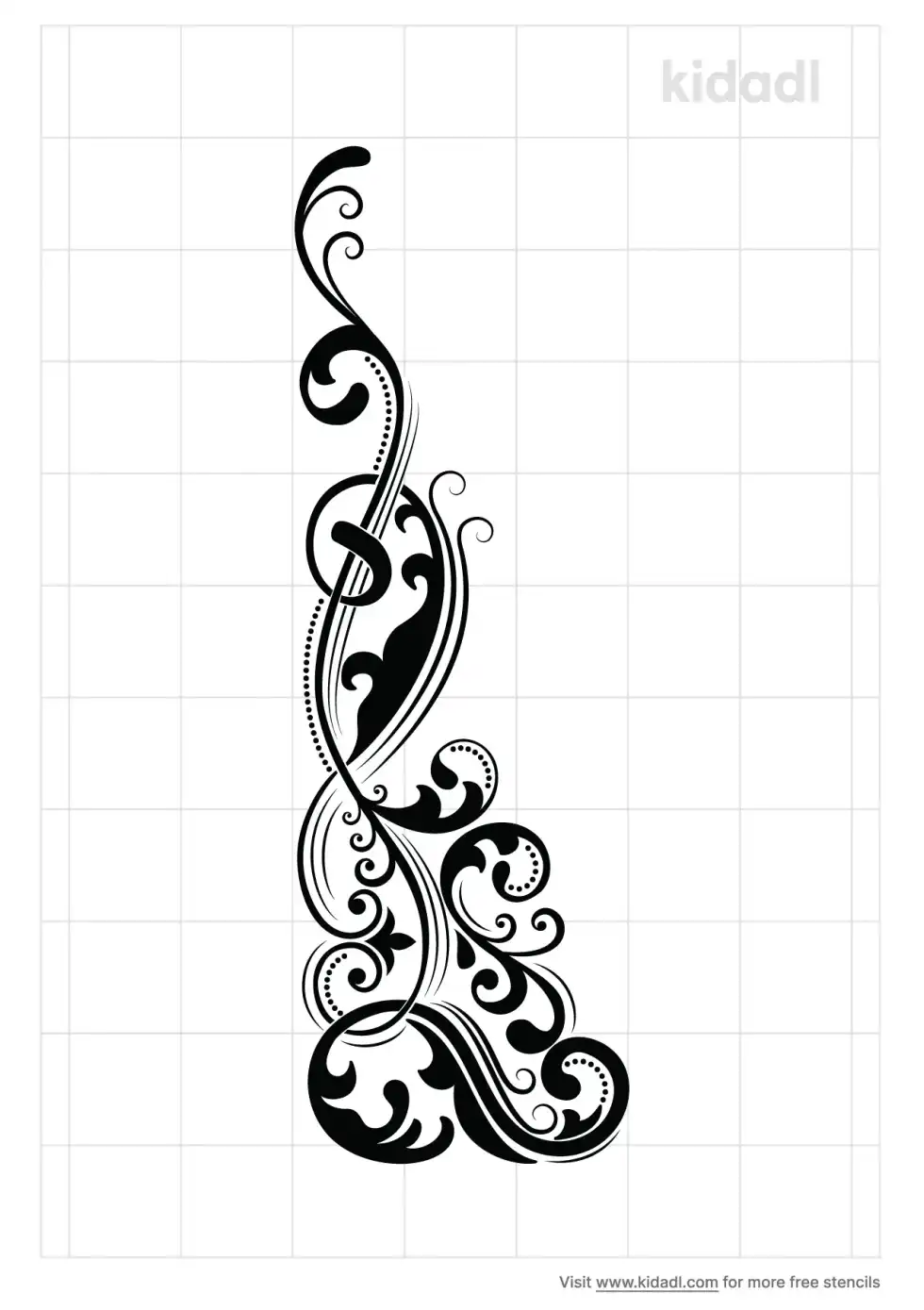 Borders With Flowers Stencil